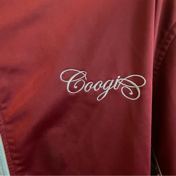 COOGI Burgundy Wine Blue Paisley Bohemian Zip Up Sweater Jacket - Picture 4 of 11